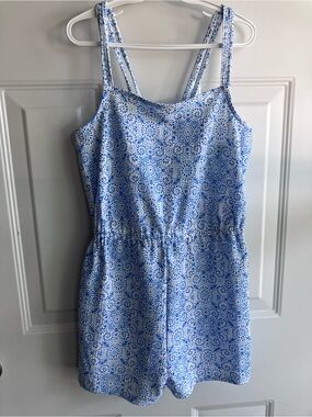Primark blue white tank romper size 11 12